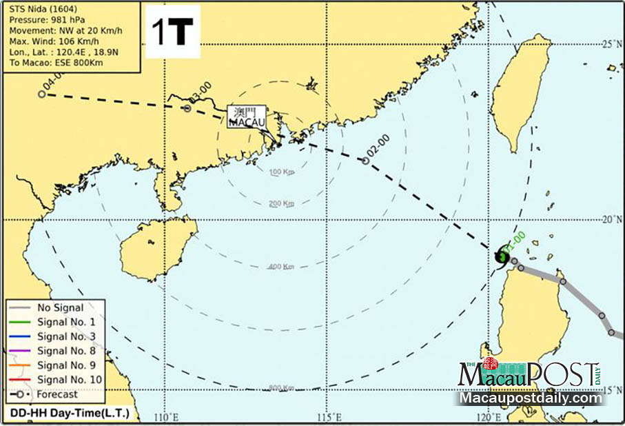 No.1 typhoon signal is up 