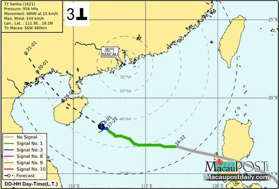 No.3 Strong Wind Signal is up