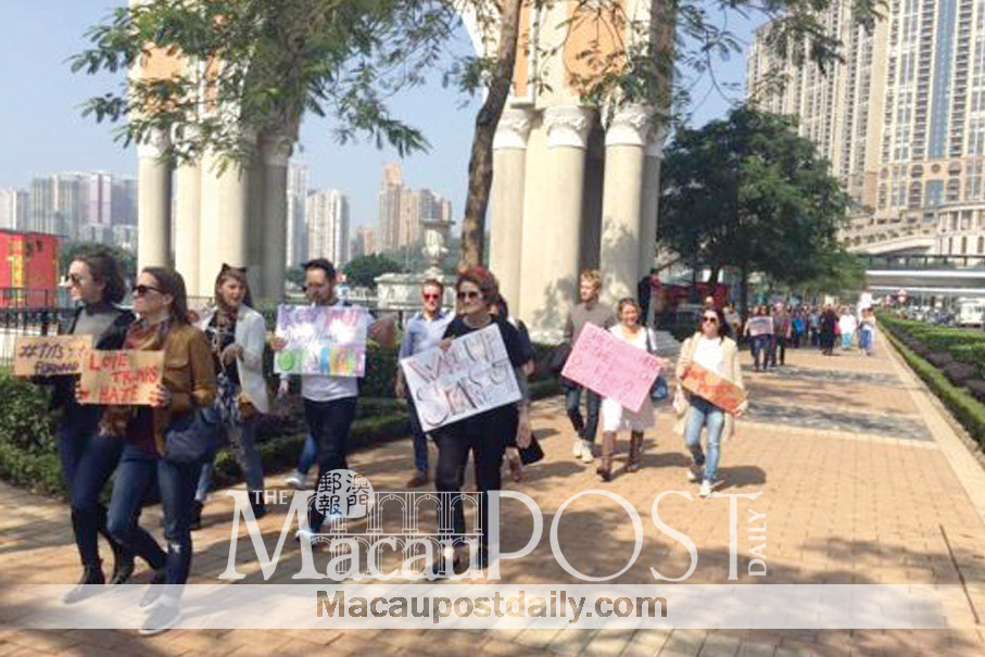 100 join anti-Trump Women’s March in Macau 