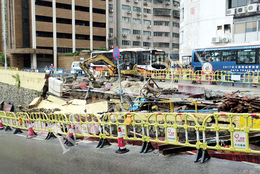 Torrential rain causes wall collapse