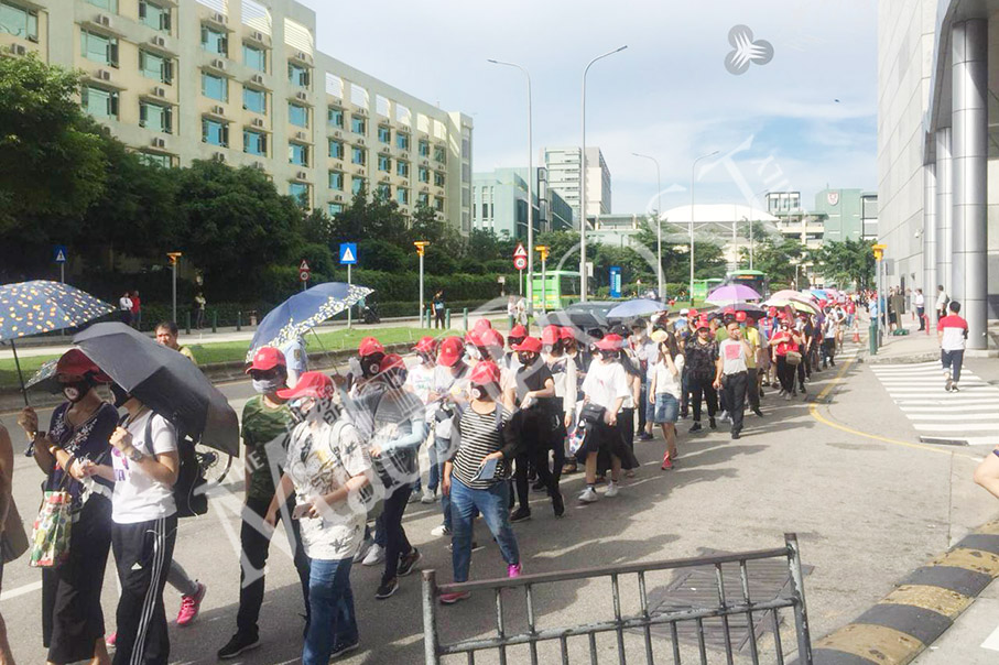 Hundreds of protestors march  to City of Dreams