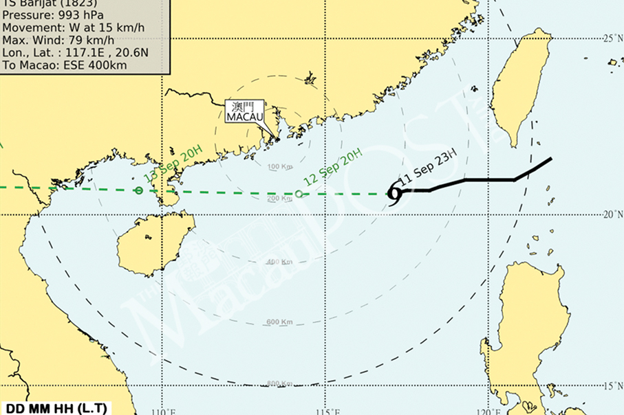 High chance for No. 3 signal as  tropical storm Barijat nears