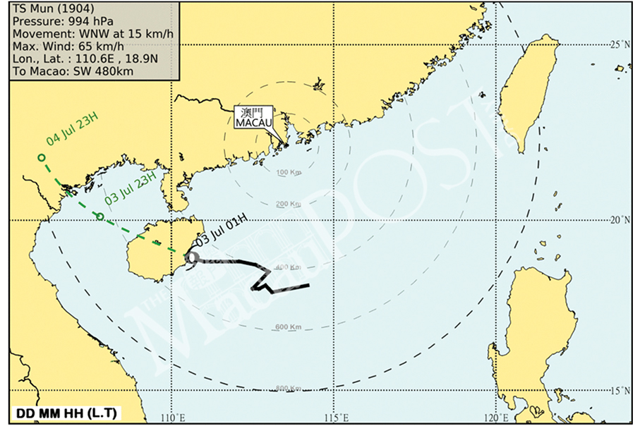 Probability of hoisting typhoon signal No. 8 is low