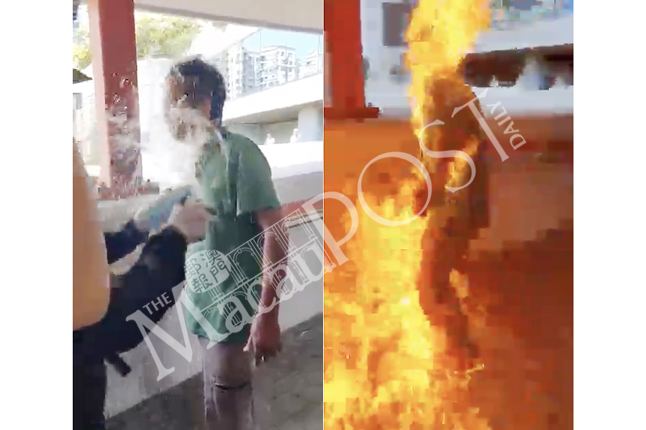 Man set alight after arguing with protesters in HK