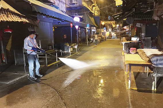 IAM boosts cleaning of street vendor  areas to fight COVID-19