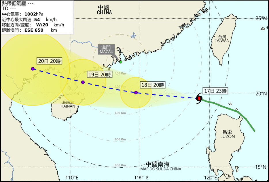 Macau hoists standby signal No. 1