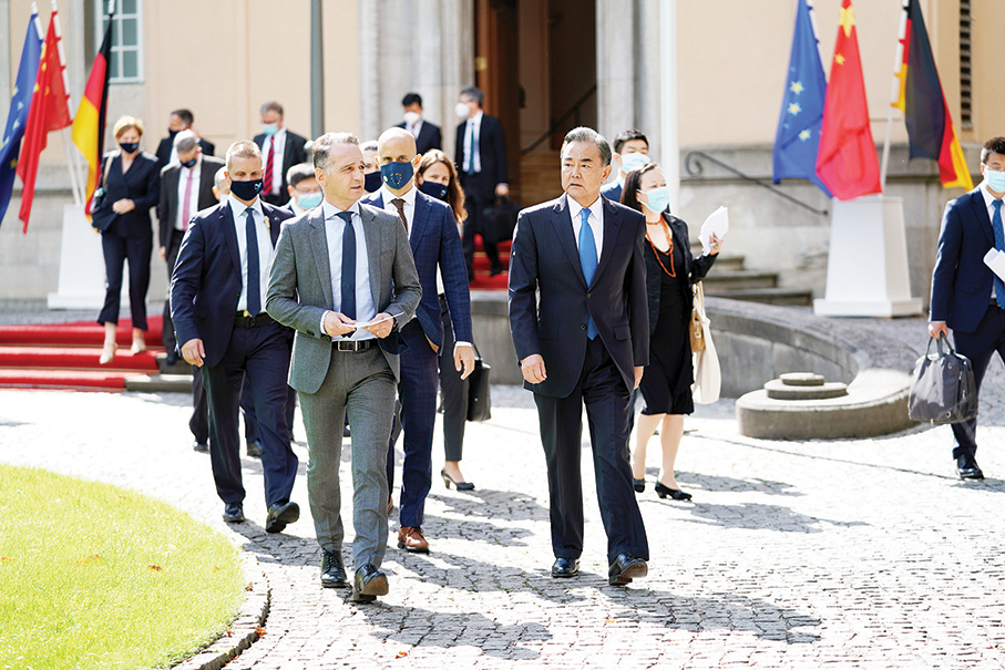 Wang calls for consultation, coordination, cooperation between China, Germany