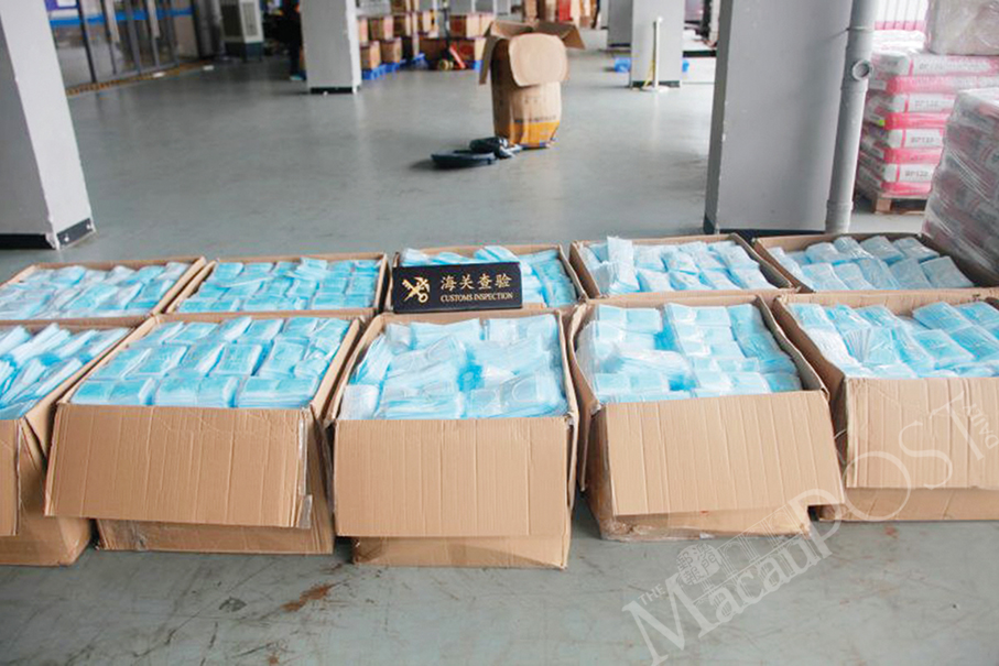 Zhuhai customs finds 50,000 unbranded facemasks 