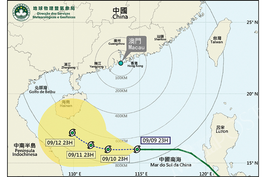 Observatory expects Tropical Cyclone Conson to spare Macau