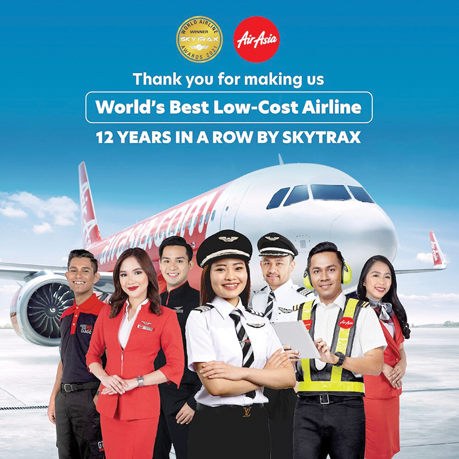 AirAsia wins World’s Best Low-Cost Airline for 12 consecutive years 