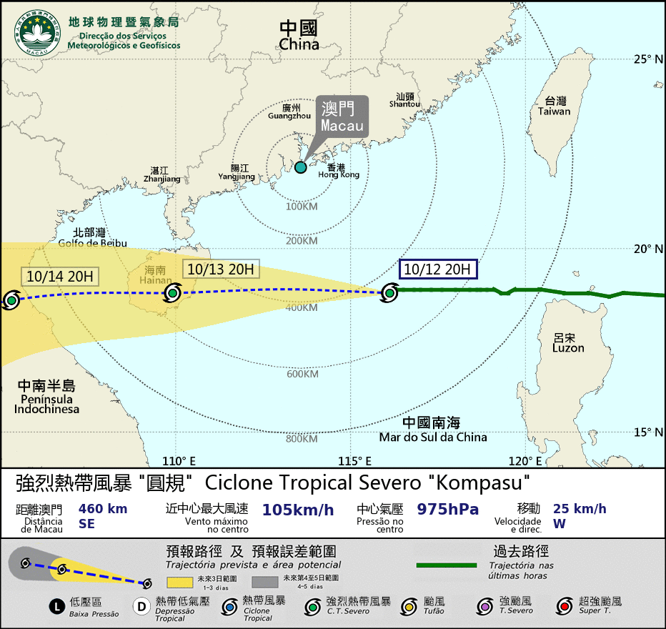 Macau to hoist Signal No. 8 at 10:30 p.m.