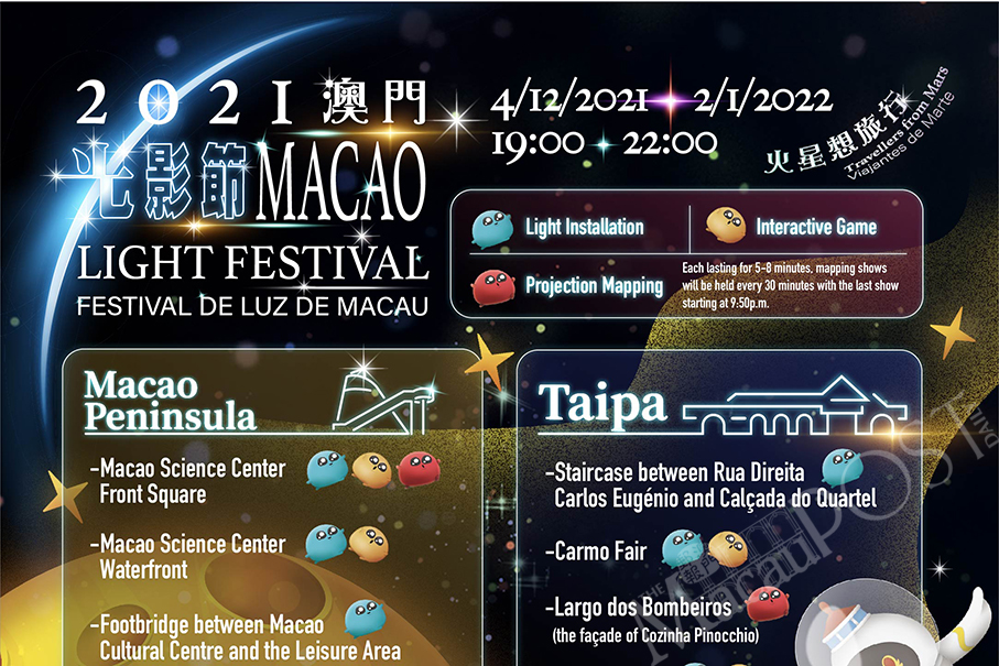 ‘Macao Light Festival 2021 – Travellers from Mars’ starts next month