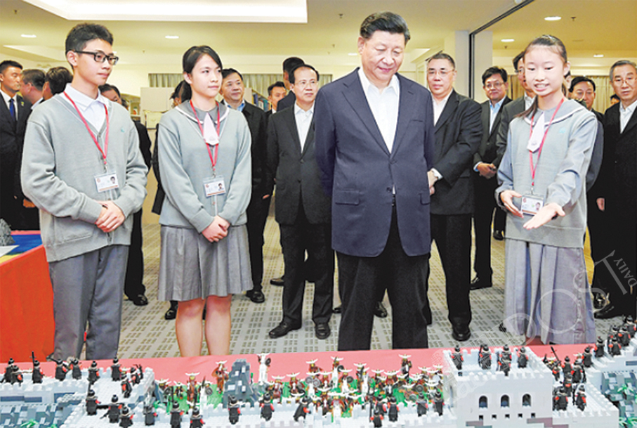 Patriotism and Xi’s interaction with local schoolchildren