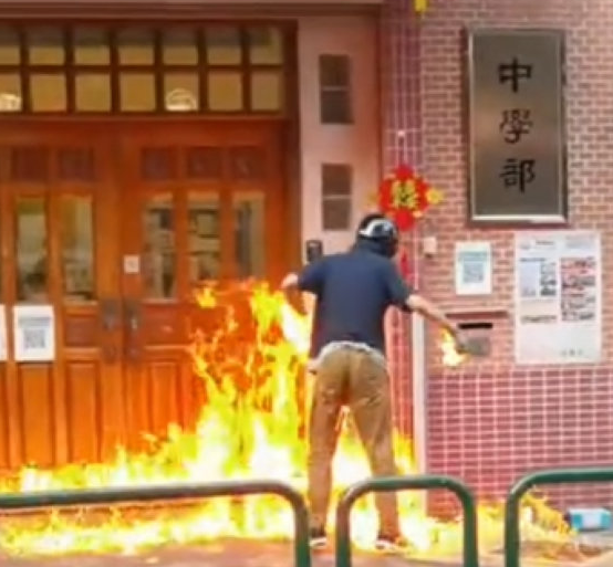 Police probe arson attack outside school gate, suspect injured