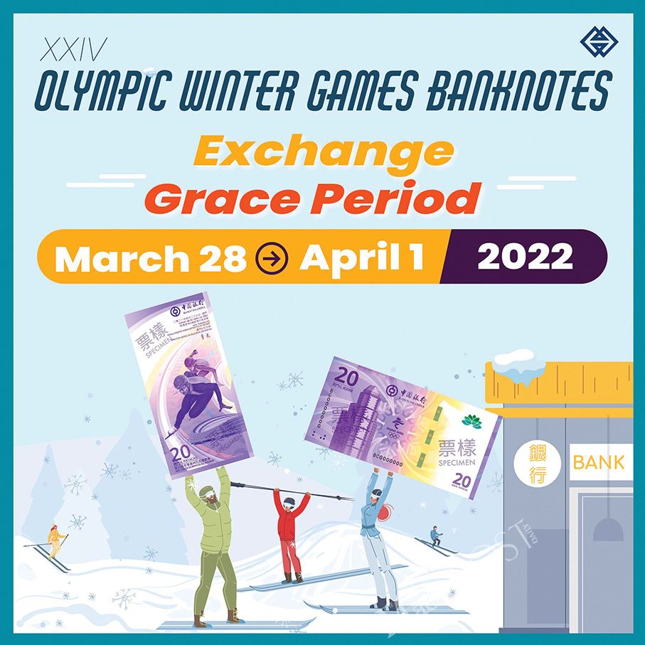 Extension of Olympic Winter Games banknotes exchange: AMCM