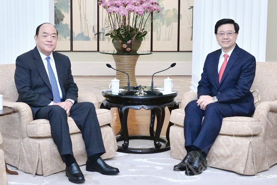 Lee, Ho vow to boost HK-Macau ties,  promote GBA high-quality development  