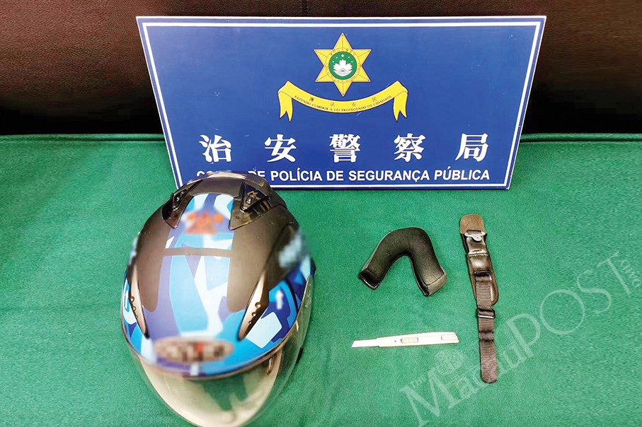 Local man steals crash helmet left  on motorbike: police