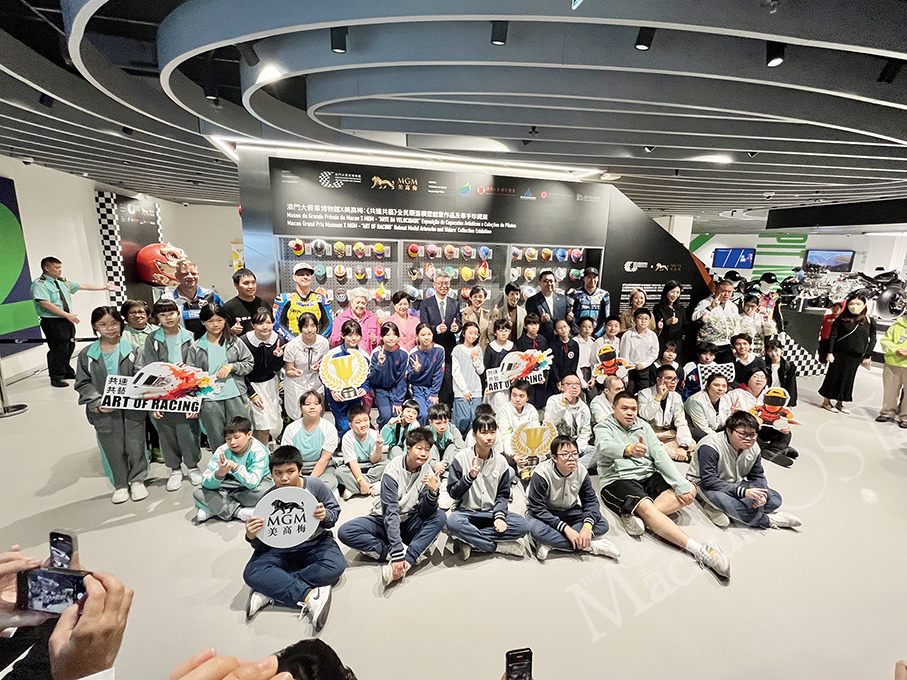 MGM, Macau Grand Prix Museum showcase helmet designs, racing memorabilia