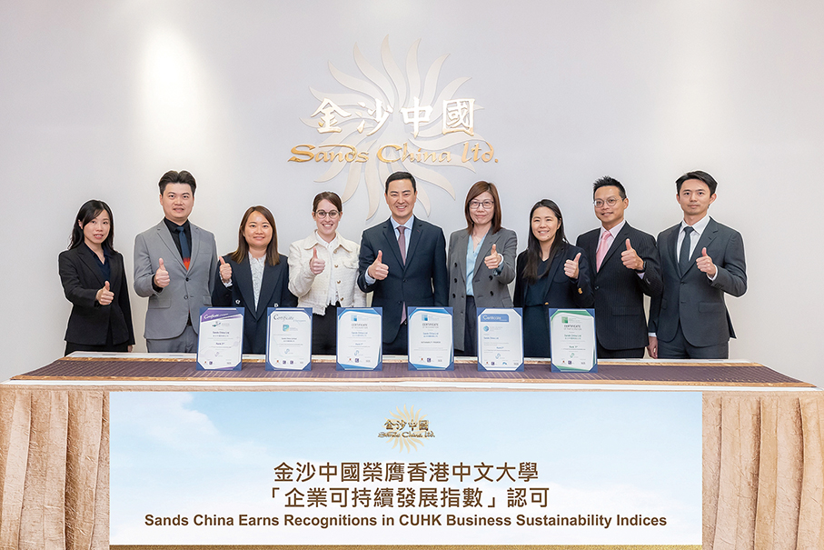 Business Sustainability Indices recognises Macau integrated resort operator Sands China as ‘Exemplar’ in 5 indices