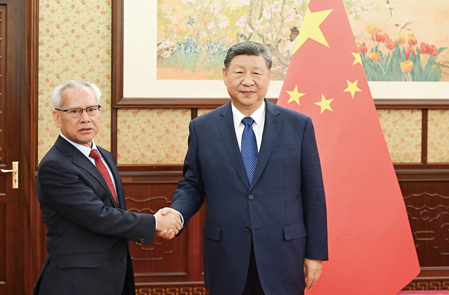 Xi hears Sam’s work report during duty visit to Beijing  