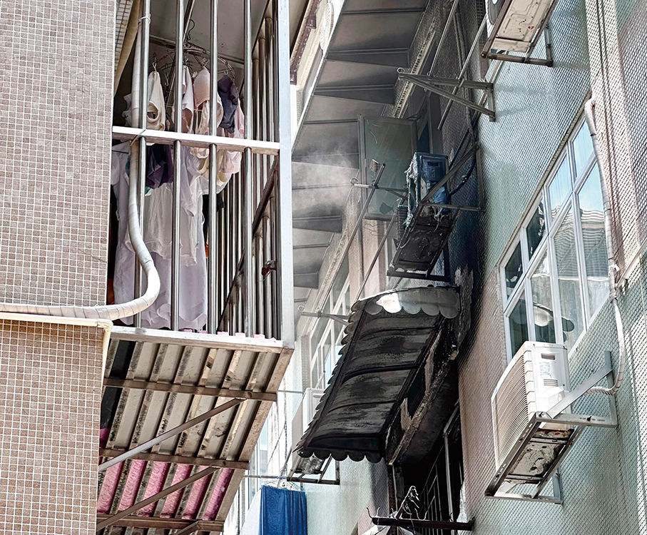 Blaze erupts in flat in Macau peninsula's Horta da Mitra area, leaving resident unconscious